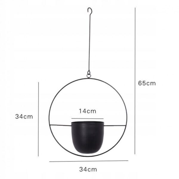 Kosz, Doniczka wisząca czarna 14 cm ROS15 - obrazek 7