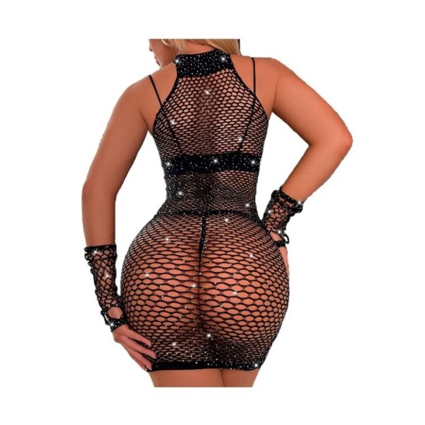 SUKIENKA TUBA BODYSTOCKING BODY KABARETKA STRÓJ RĘKAWICZKI BIELIZNA r.UNIWERSALNY BZN02 - obrazek 3