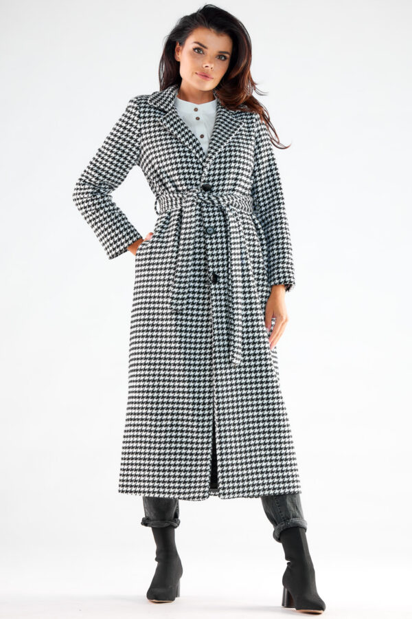 Płaszcz Damski Model A547 Houndstooth - awama - obrazek 3