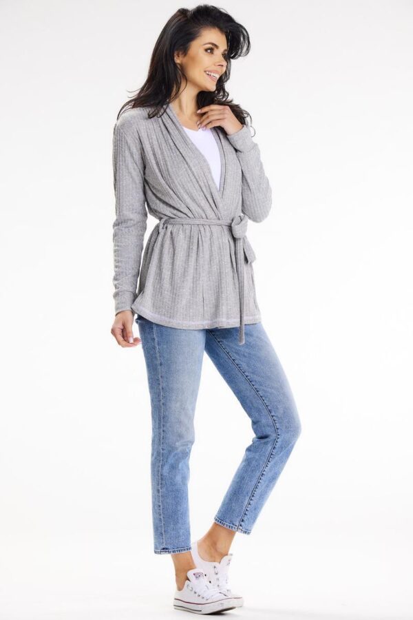 Sweter Kardigan Model A655 Grey - awama - obrazek 3