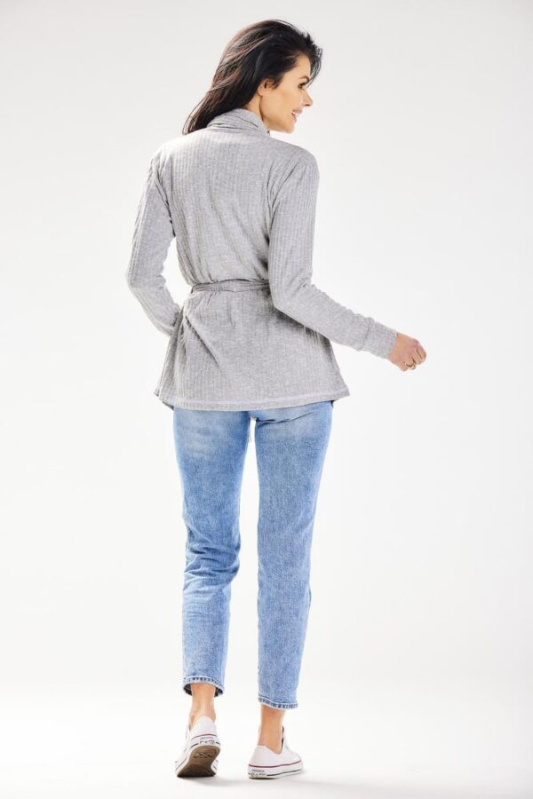 Sweter Kardigan Model A655 Grey - awama - obrazek 4