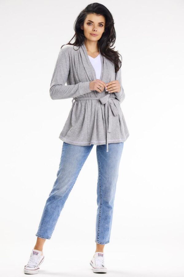 Sweter Kardigan Model A655 Grey - awama - obrazek 5