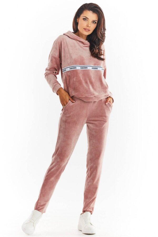 Bluza Damska Model A371 Pink Welur - awama - obrazek 3