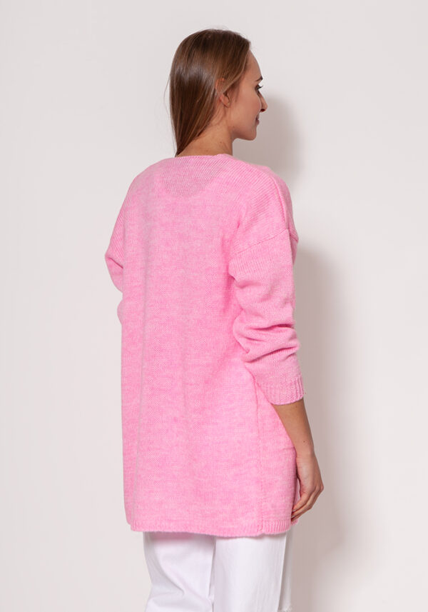 Sweter Kardigan Model PA013 Baby Pink - MKM - obrazek 3