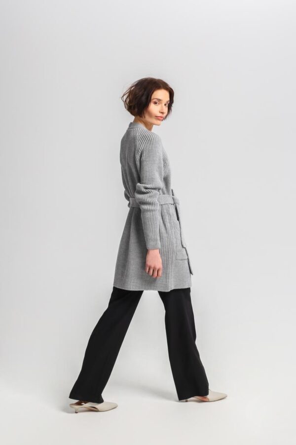 Sweter Kardigan Model SWE334 Grey - MKM - obrazek 3