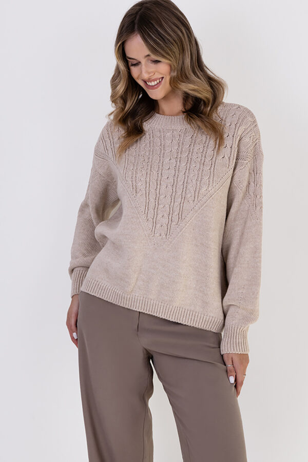 Sweter Damski Model SWE322 Beige - MKM