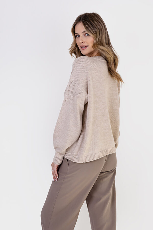 Sweter Damski Model SWE322 Beige - MKM - obrazek 3