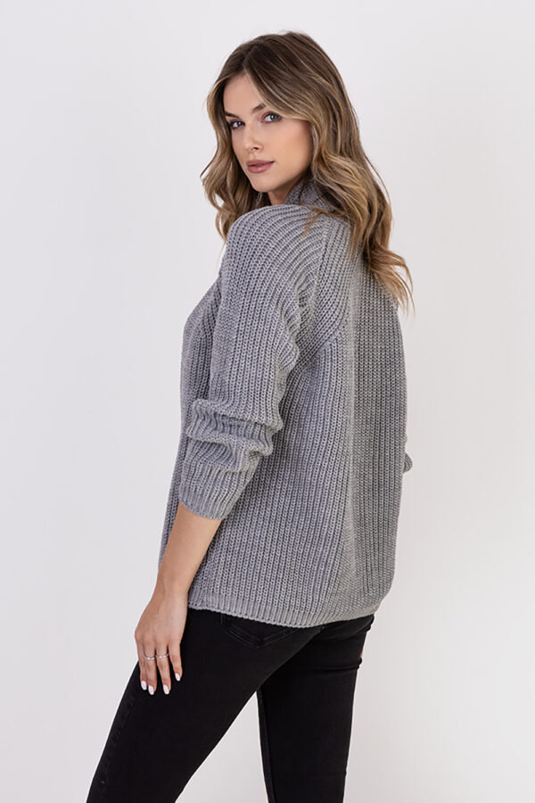 Sweter Kardigan Model SWE120 Grey - MKM - obrazek 3