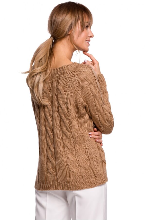 Sweter Damski Model MOE511 Beige - Moe - obrazek 4