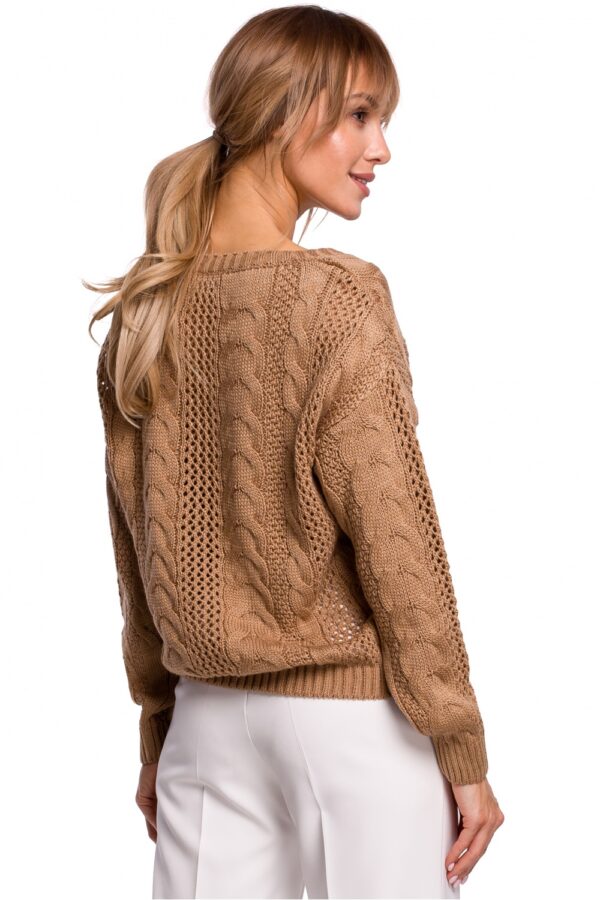 Sweter Damski Model MOE510 Beige - Moe - obrazek 4