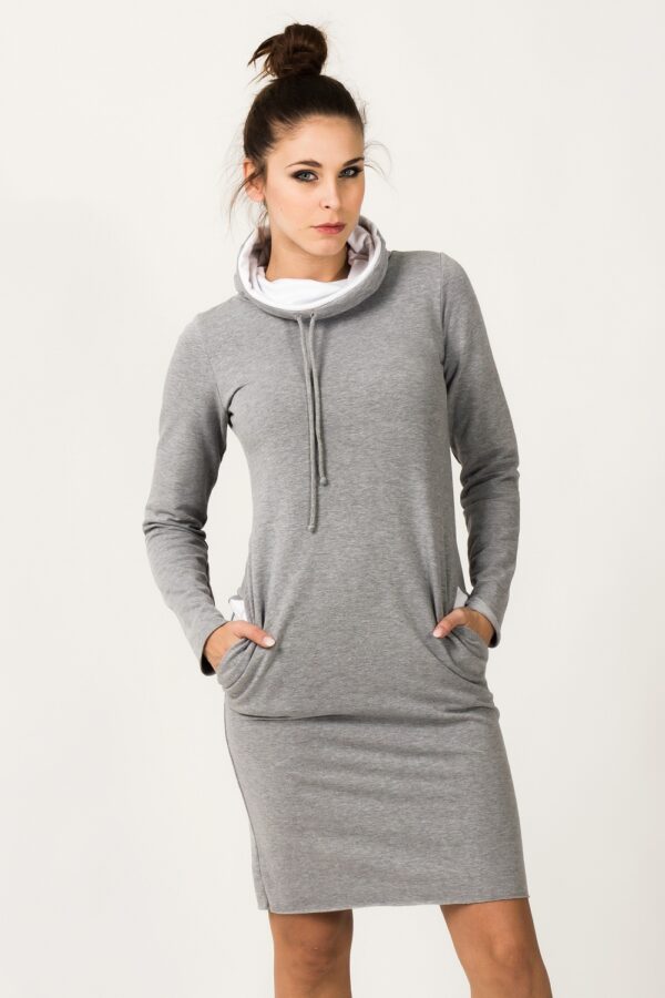 Sukienka model Kaja Light Gray/White - Tessita