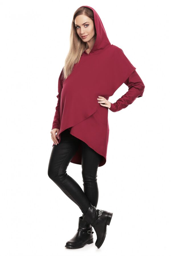 Bluza Ciążowa Model 0146 Bordo - PeeKaBoo - obrazek 3