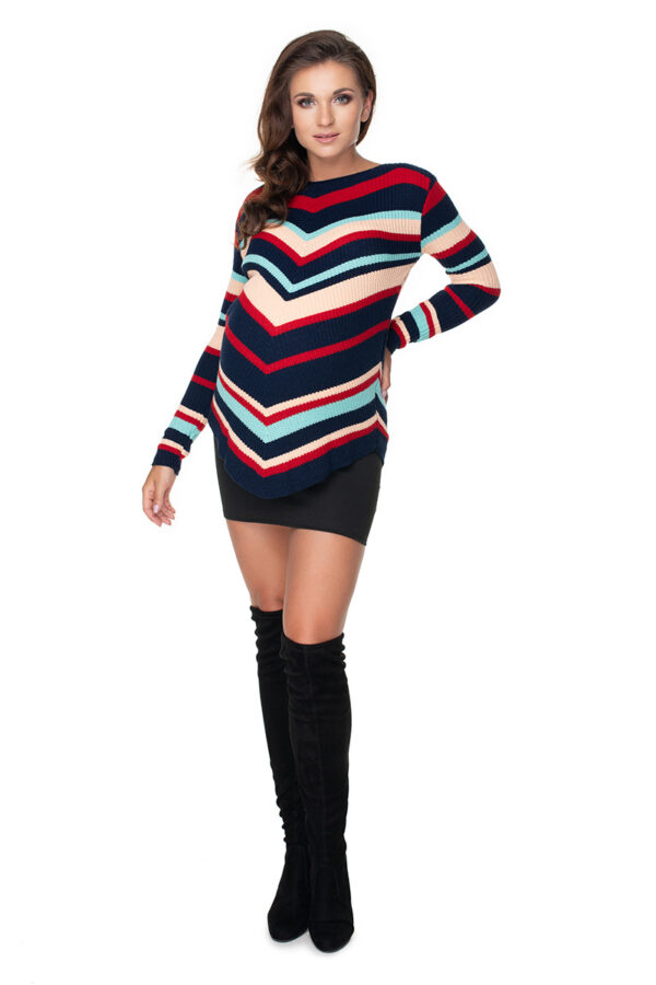 Sweter Ciążowy Model 40032 Navy - PeeKaBoo - obrazek 3