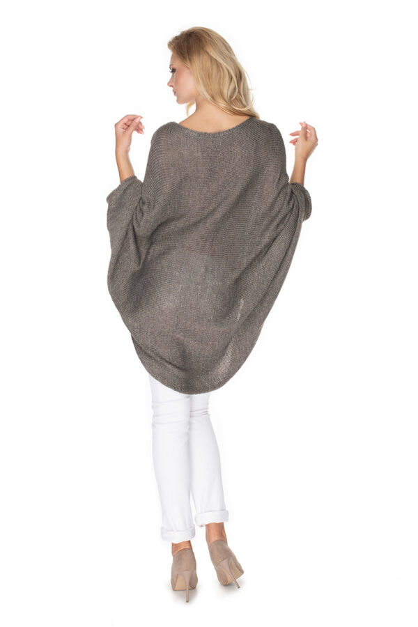 Sweter Ponczo Model 30068 Tabak - PeeKaBoo - obrazek 4