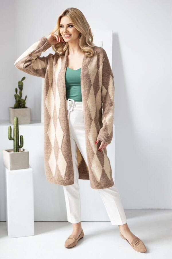 Sweter Kardigan Model 30092 Cappuccino - PeeKaBoo - obrazek 4