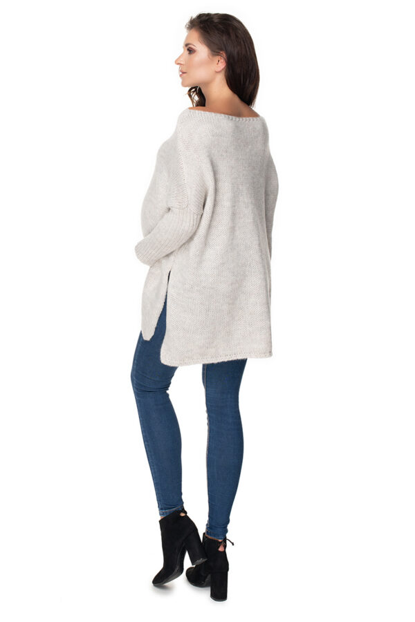 Sweter Ciążowy Model 30075 Light Grey - PeeKaBoo - obrazek 4