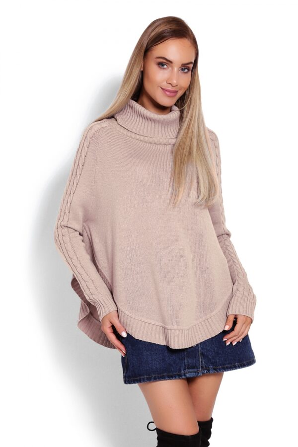 Sweter Ponczo Model 70009 Latte - PeeKaBoo