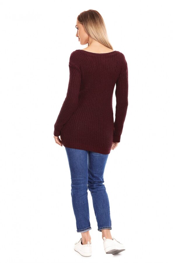 Sweter Ciążowy Model 40029 Bordo - PeeKaBoo - obrazek 4