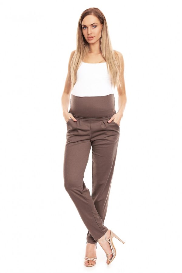 Spodnie Ciążowe Model 0134 Cappuccino - PeeKaBoo - obrazek 3