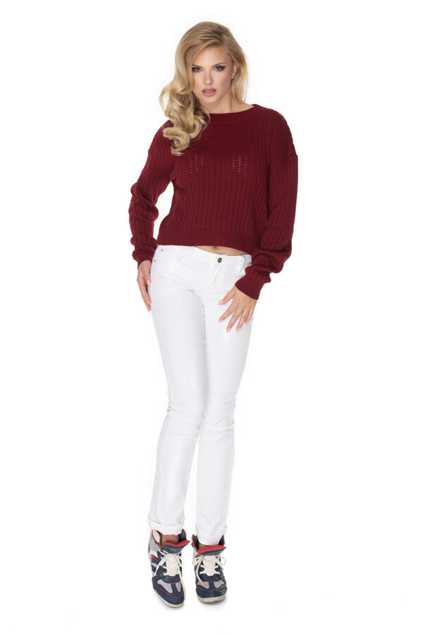 Sweter Damski Model 70022 Bordo - PeeKaBoo - obrazek 3