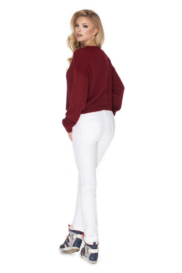 Sweter Damski Model 70022 Bordo - PeeKaBoo - obrazek 4