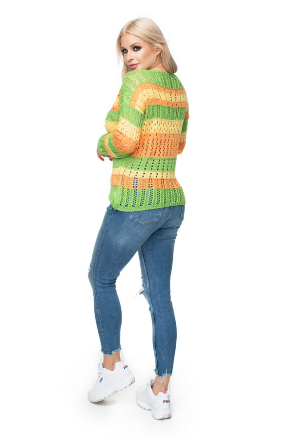 Sweter Damski Model 30060 Green/Orange - PeeKaBoo - obrazek 4