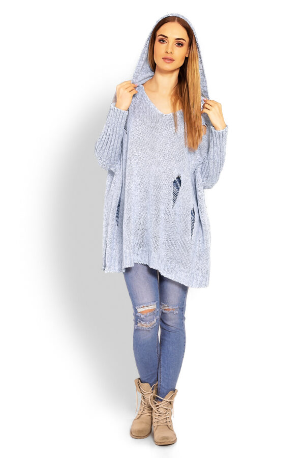 Sweter Damski Model 30055 Sky Blue - PeeKaBoo - obrazek 3