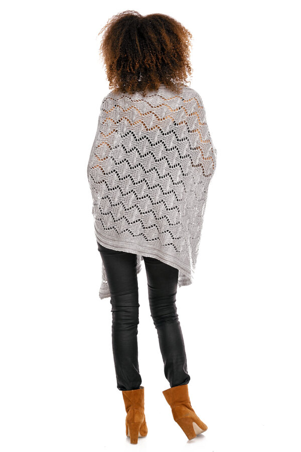 Sweter Poncho model 30012C Light Gray - PeeKaBoo - obrazek 5