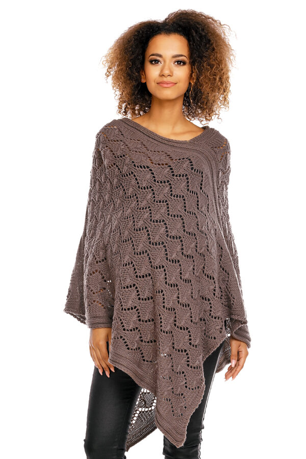 Sweter Poncho model 30012C Mocca - PeeKaBoo - obrazek 3