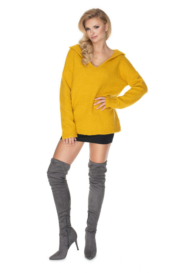 Sweter Damski Model 30070 Yellow - PeeKaBoo - obrazek 3