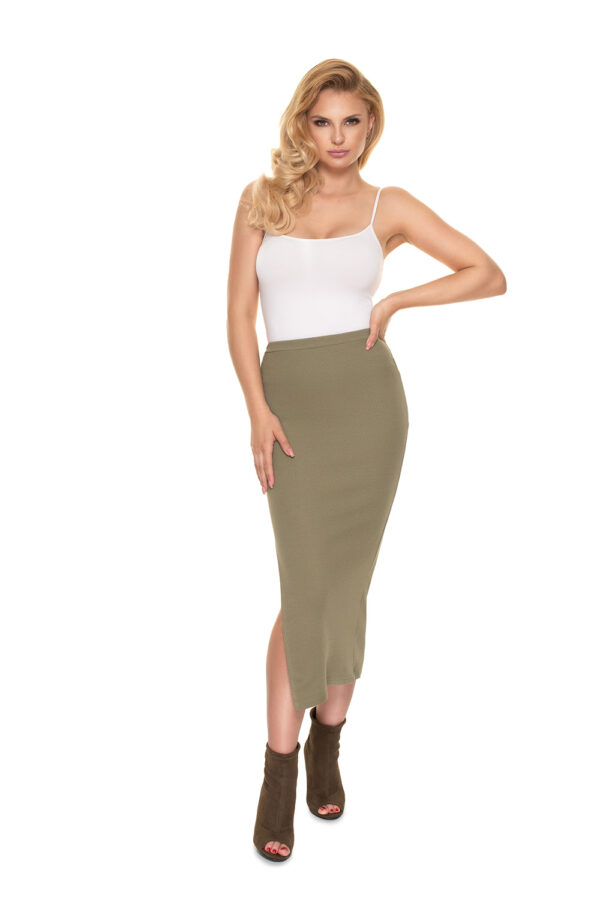 Spódnica Model 1715 Khaki - PeeKaBoo - obrazek 3