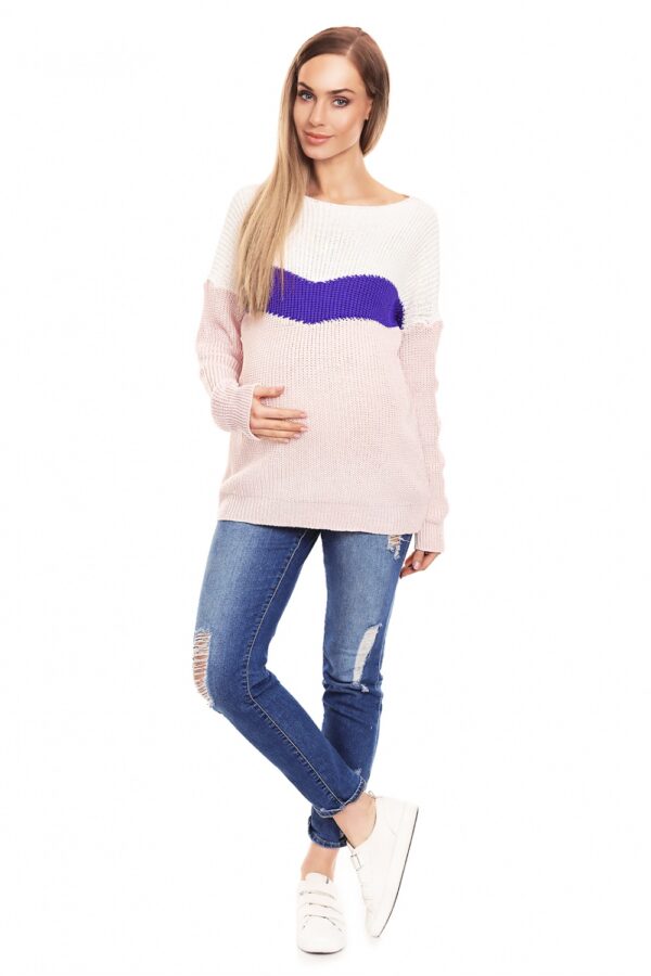 Sweter Ciążowy Model 40023 Powder Pink - PeeKaBoo - obrazek 3