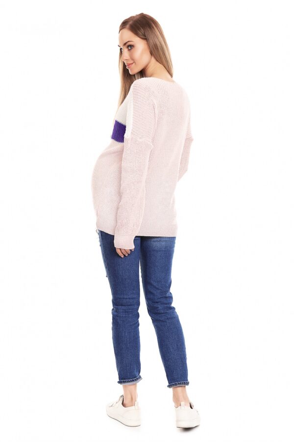 Sweter Ciążowy Model 40023 Powder Pink - PeeKaBoo - obrazek 4