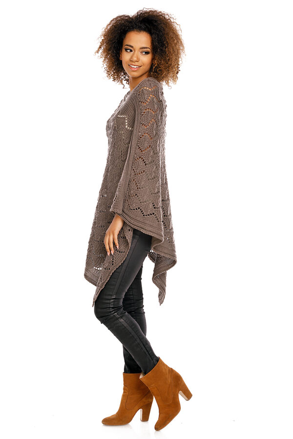 Sweter Poncho model 30012 Mocca - PeeKaBoo - obrazek 4