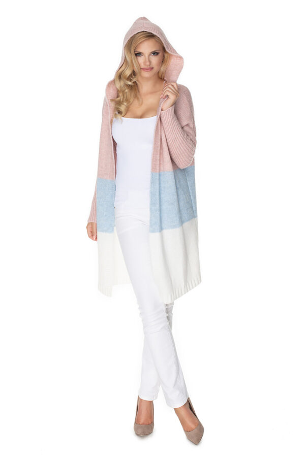 Sweter Kardigan Model 30069 Powder Pink/Sky Blue - PeeKaBoo - obrazek 3