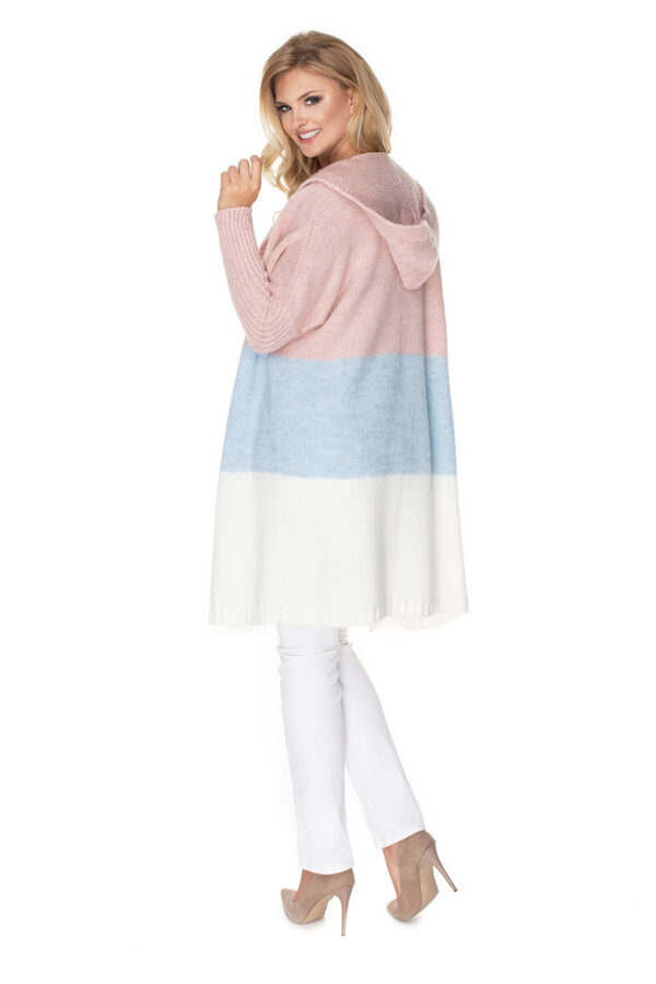 Sweter Kardigan Model 30069 Powder Pink/Sky Blue - PeeKaBoo - obrazek 4