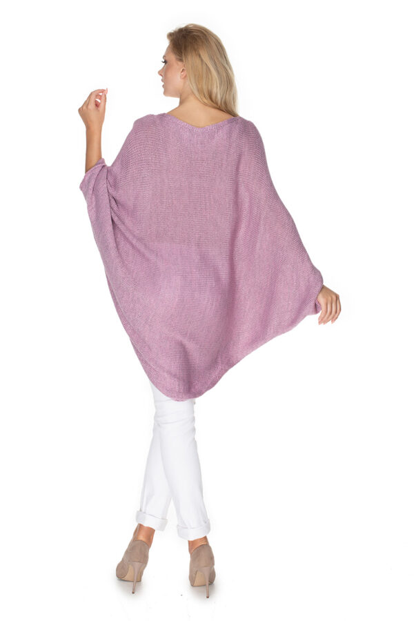 Sweter Ponczo Model 30068 Lila - PeeKaBoo - obrazek 4