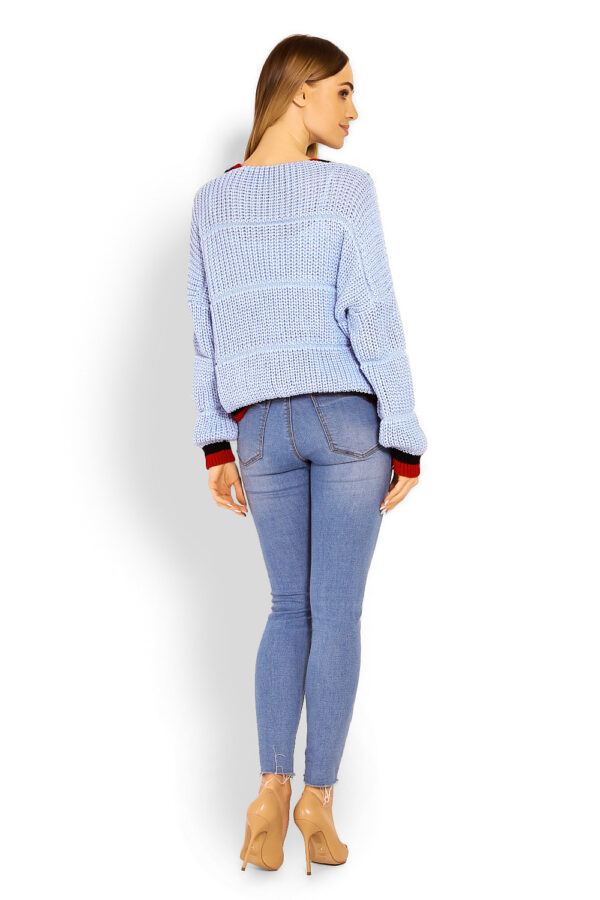 Sweter Kardigan Model 60004 Sky Blue - PeeKaBoo - obrazek 4