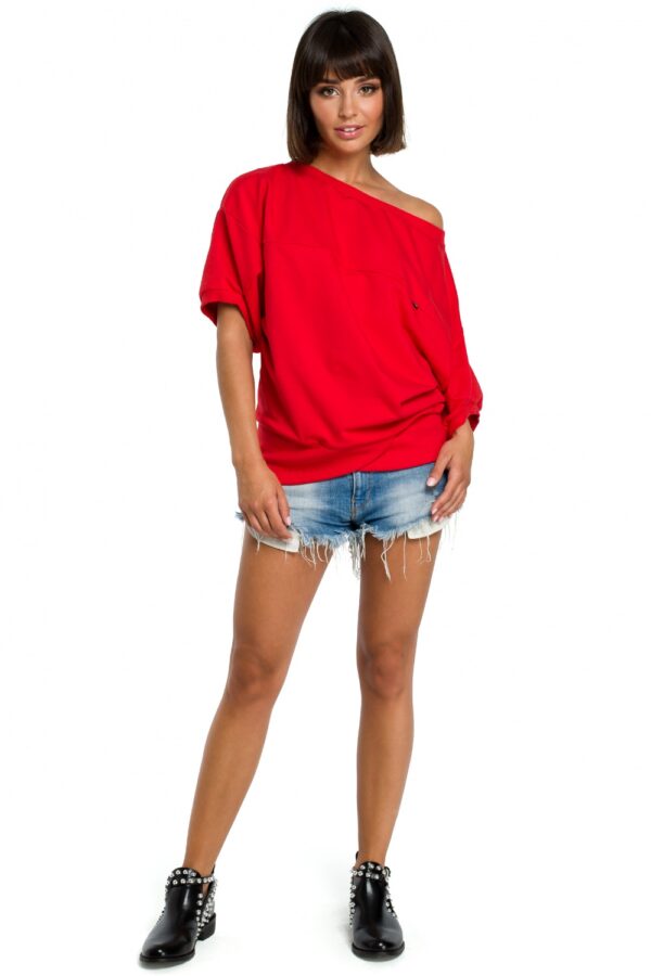 Bluza Damska Model B079 Red - BeWear - obrazek 3