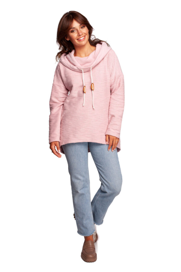 Bluza Damska Model B249 Powder Pink - BeWear - obrazek 3