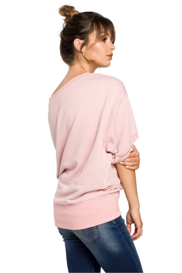 Bluza Damska Model B048 Powder Pink - BeWear - obrazek 4