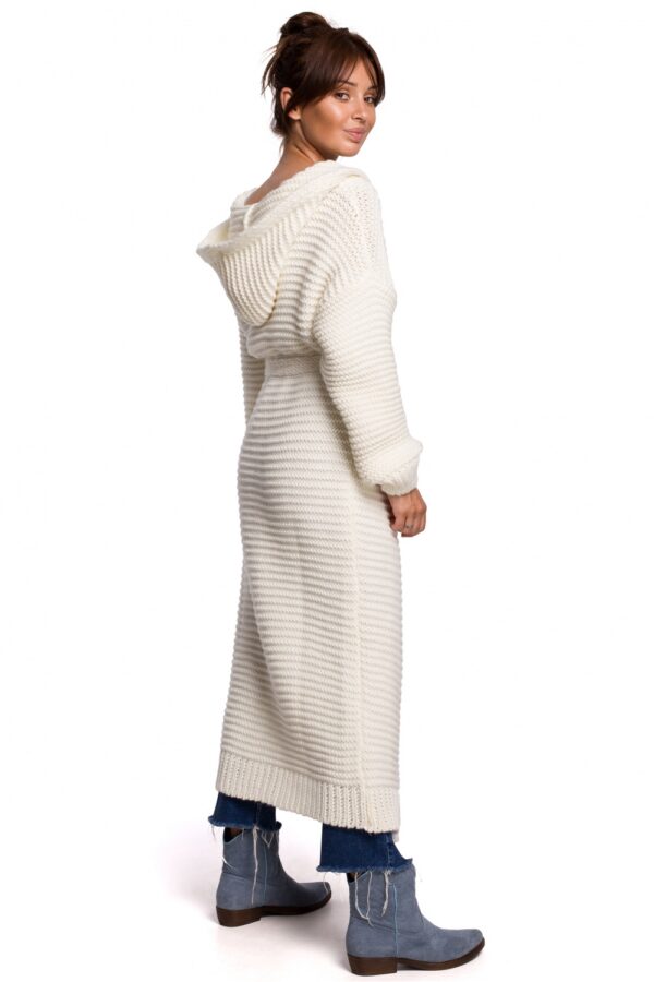 Sweter Kardigan Model BK054 Ecru - BE Knit - obrazek 3