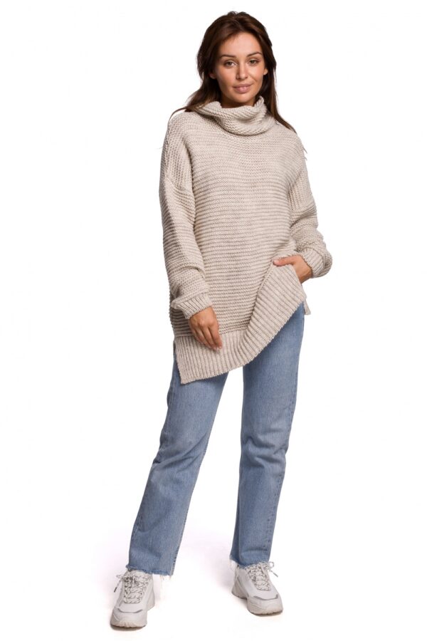 Sweter Damski Model BK047 Beige - BE Knit - obrazek 3