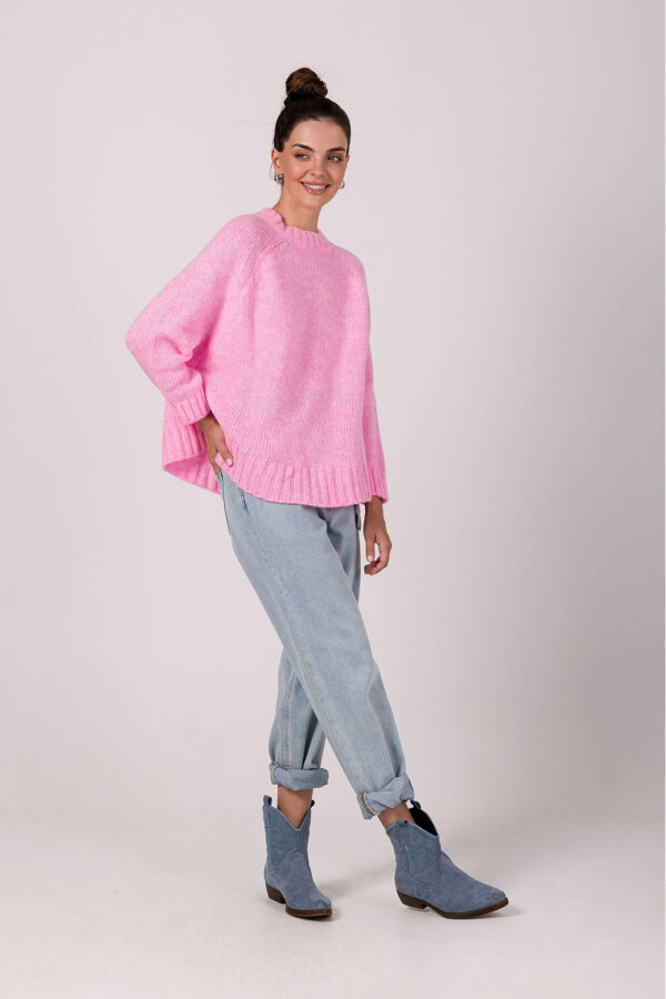 Sweter Damski Model BK105 Pink - BE Knit - obrazek 3