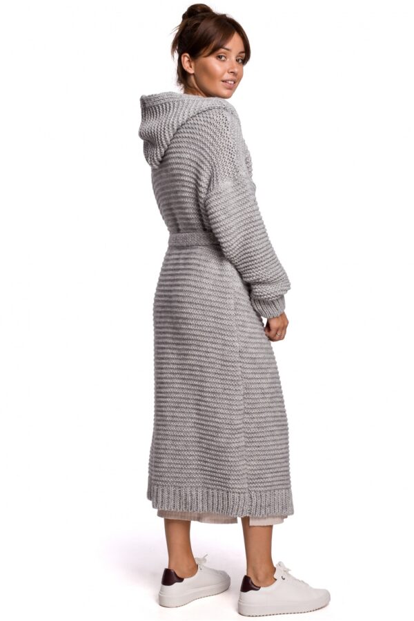 Sweter Kardigan Model BK054 Grey - BE Knit - obrazek 3