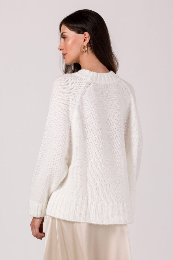 Sweter Damski Model BK105 White - BE Knit - obrazek 4