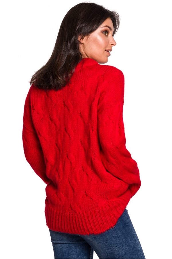 Sweter Damski Model BK038 Red - BE Knit - obrazek 4