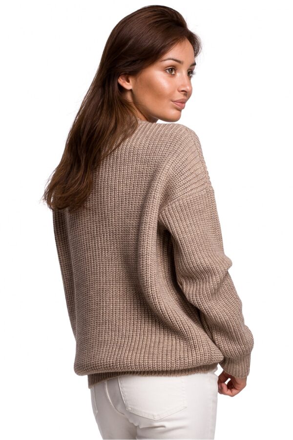 Sweter Damski Model BK052 Cappuccino - BE Knit - obrazek 4