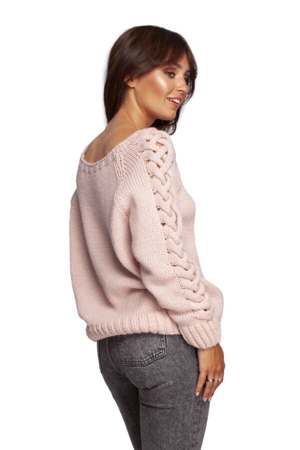 Sweter Damski Model BK090 Powder Pink - BE Knit - obrazek 4