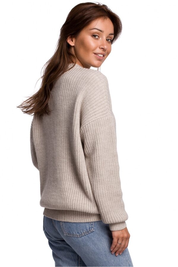 Sweter Damski Model BK052 Beige - BE Knit - obrazek 4